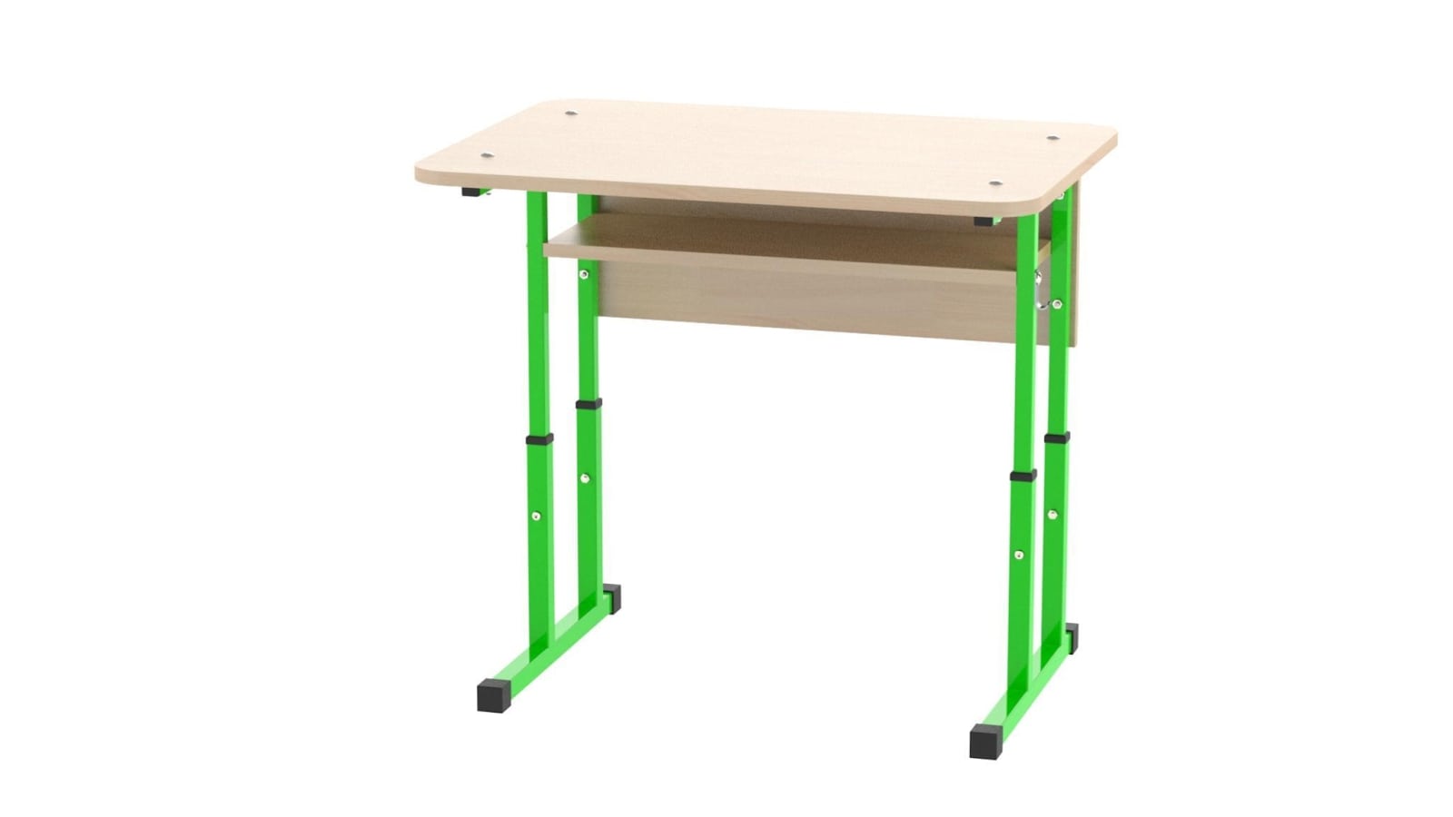 Стіл учнівський 1-місний РОЗКОМ, регульований по висоті, прямий з полицею, розмір 700х500х580-640-700-760 мм.